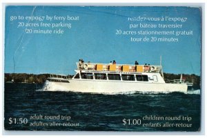 1967 Go To Expo67 by Ferry Boat Canada Vintage Advertisement Postcard