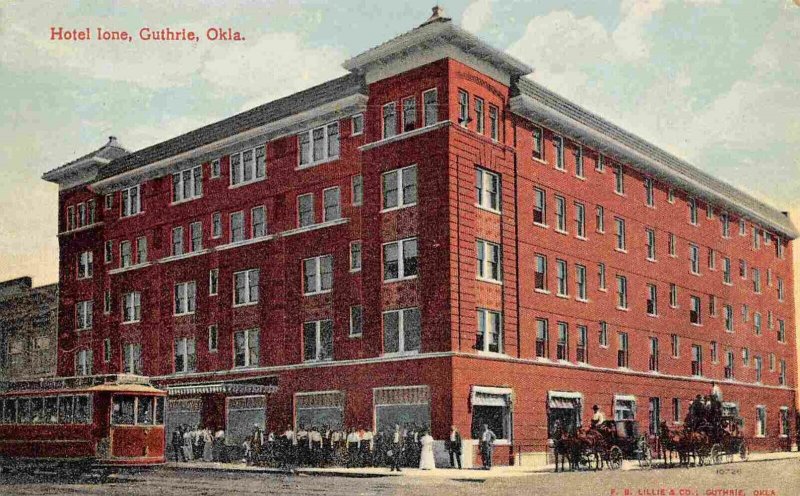 Hotel Ione Guthrie Oklahoma 1910c postcard