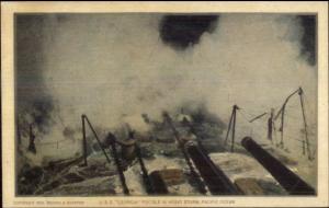 US Navy Naval Ship at Sea USS Georgia in Storm c1910 Postcard