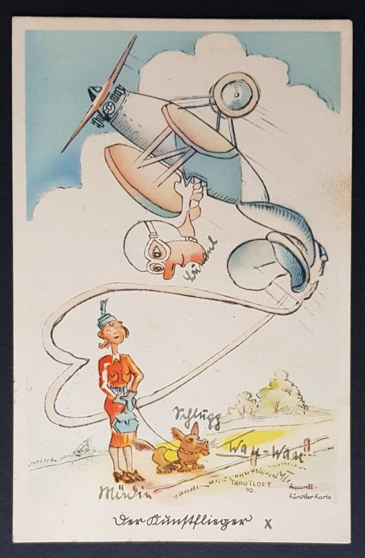 GERMAN THIRD 3rd REICH ORIGINAL CARD HUMOUR FELDPOST WITH LUFTWAFFE VIGNETTE