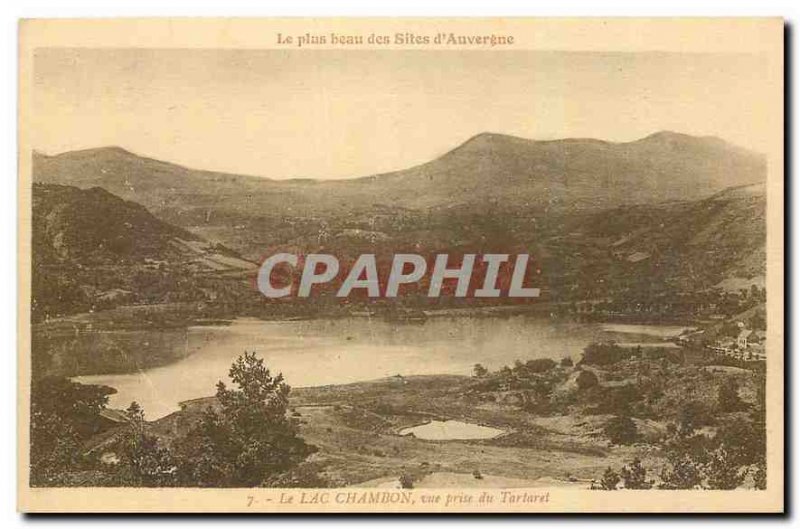 Old Postcard The most beautiful sites of Auvergne Lac Chambon shooting Tartaret