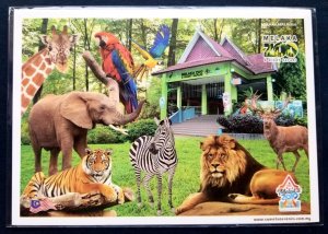 [AG] P26 Malaysia Tourism Zoo Melaka Tiger Lion Parrot Animal (postcard) *New