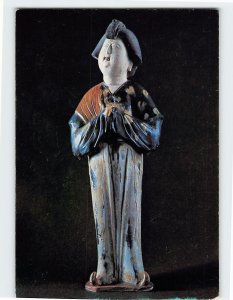Postcard Figurine of a lady in three-coloured pottery, Chinese Exhibition, China