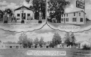 AMOCO GAS STATION MIRROR CAMP SAVANNAH GEORGIA MULTI-VIEW DEXTER PRESS POSTCARD