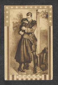 Vintage Postcard God be With You Soldier!