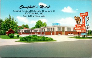 Postcard Campbell's Motel in Scottsburg, Indiana~2278