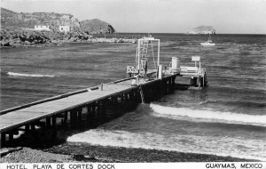 Guymas Mexico Hotel Playa De Cortes Dock Western 1950s RPPC Photo Postcard 9766