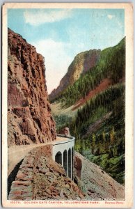 1921 Golden Gate Canyon Yellowstone Park Roadway Cliff Drive Posted Postcard