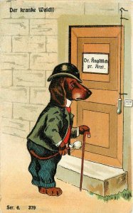 Artist impression C-1910 Daschund Dog Comic Humor Postcard 11438