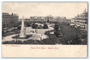 c1905 Plaza 25 De Mayo Buenos Aires Argentina Antique Posted Postcard