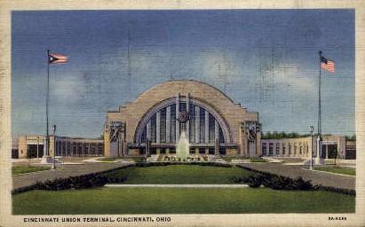 Cincinnati Union Terminal, Cincinnati, Ohio, OH, USA Railroad Train Depot Pos...