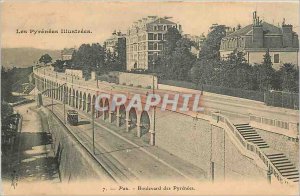 Old Postcard Pau Boulevard des Pyrenees