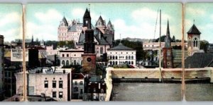 Rare 4 Panel  Albany  New York  Postcard  22 x 3.5 -  Safe Deposit Sign  c1915