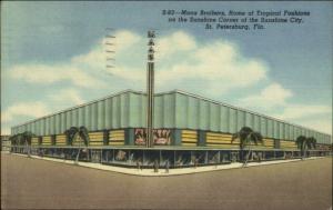 St. Petersburg FL Maas Brothers Department Store Linen Postcard