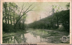 VINTAGE POSTCARD OIL FIELDS  WEST VIRGINIA BALTIMORE & OHIO RR CARD 1908 (RARE)