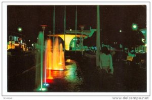 Night View, Colorful Water Fountain, Place I'Esplanade, Le Soir, Joliette, Qu...