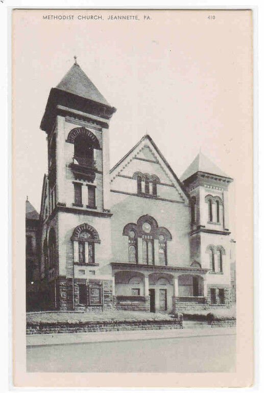 Methodist Church Jeannette Pennsylvania postcard