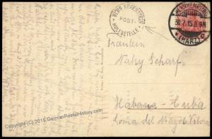 Germany Empire 1915 Burg Regenstein HILFSTELLE to Havana Cuba Cover 71353