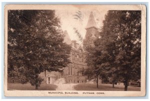 c1920's Municipal Building Putnam Connecticut CT Posted Albertype Postcard 