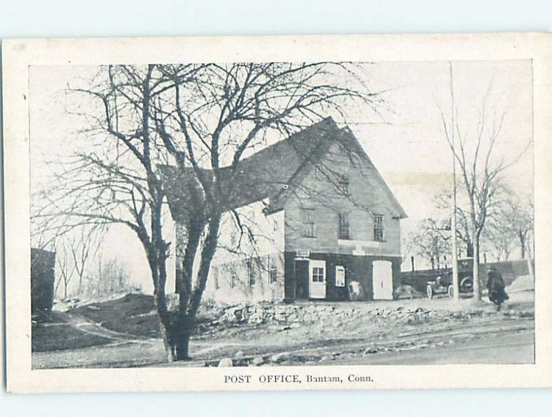 W-Border OLD CAR AT POST OFFICE Bantam - Near Litchfield & Torrington CT d8789