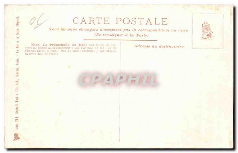 Old Postcard Nice Promenade Du Midi