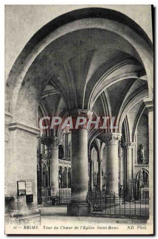 Old Postcard Reims Tour Choir L & # 39Eglise Saint Remi