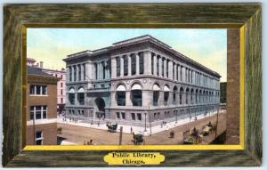 CHICAGO, Illinois  IL    PUBLIC LIBRARY  ca 1910s  Faux Border     Postcard