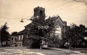 C18/ Williamsburg Iowa Ia Real Photo RPPC Postcard c1920 Congregational Church