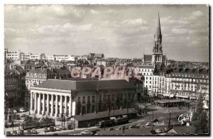 Postcard Modern Nantes Bourse du Commerce Square and St. Nicolas & # 39eglise