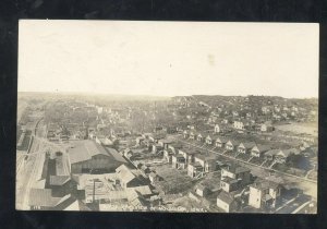 RPPC MISSOURI VALLEY IOWA DOWNTOWN BIRDSEYE VIEW REAL PHOTO POSTCARD