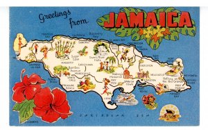 Jamaica - Colorful Island Map