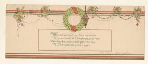 CHRISTMAS GREETINGS CARD 4X10 FT A VERY MERRY CHRISTMASTIDE