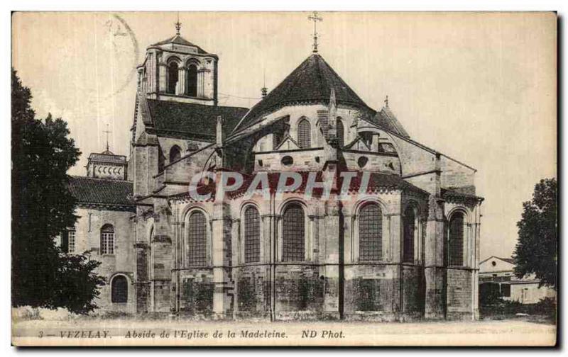 Postcard Old Vezelay Apse of The Madeleine Church