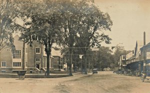 Winchester NH Main Street Storefronts Horse & Wagon Auto's Real Photo Postcard