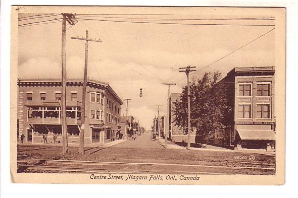 Centre Street, Thorburn's Drug Store, Bar, Niagara Falls, Ontario, Sepia F H ...