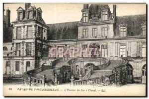 Old Postcard Palais De Fontainebleau L & # 39Escalier Du Fer A Cheval