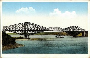 Quebec Bridge Canada WB Postcard VTG UNP WOB Note Carte Postale Vintage 