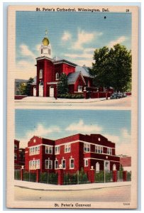 c1940's St. Peter's Cathedral Building Multiview Wilmington Delaware DE Postcard