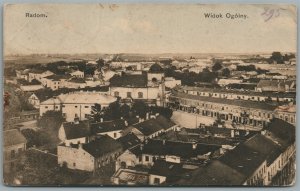 RADOM POLAND WIDOK OGOLNY ANTIQUE REAL PHOTO POSTCARD RPPC w/ RUSSIAN STAMPS