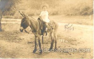 Child, Children on Pony, Donkey 1908 minor indentation left edge, missing pos...
