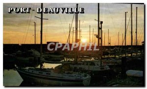 Modern Postcard Deauville Calvados Sunset on Port Deauville Yacht