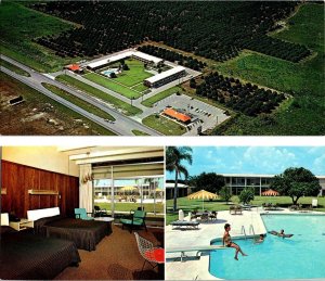2~3½ X 8¼ Postcards Tampa FL Florida HOWARD JOHNSON'S MOTOR LODGE~EAST Roadside