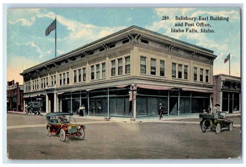 Idaho Falls Idaho ID Postcard Salisbury-Earl Building Post Office 1919 Antique