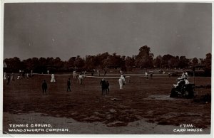 Tennis Ground Wandsworth Common London WW1 Antique Real Photo Postcard