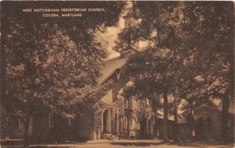 F52/ Colora Maryland Postcard c1920s West Nottingham Presbyterian Church