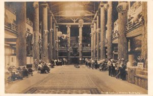 Glacier Park Hotel Lobby Interior Real Photo Vintage Postcard AA34049