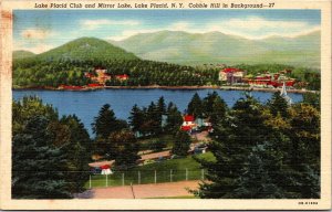 Postcard NY Adirondacks Lake Placid Club and Mirror Lake