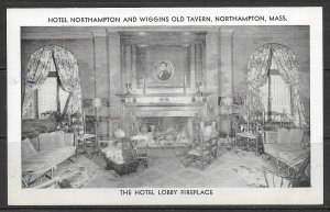 Massachusetts, Northampton - Hotel & Tavern - Lobby Fireplace - [MA-887]