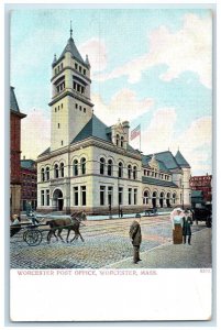 c1905 Worcester Post Office Exterior Building Worcester Massachusetts Postcard