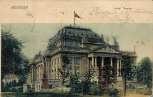 Germany Wiesbaden Königliches Theater Vintage Postcard 07.98